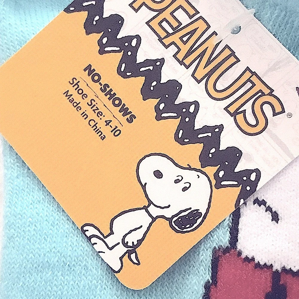 Peanuts Woodstock Women's No Shows Socks NEW size 4-10 unisex white yellow